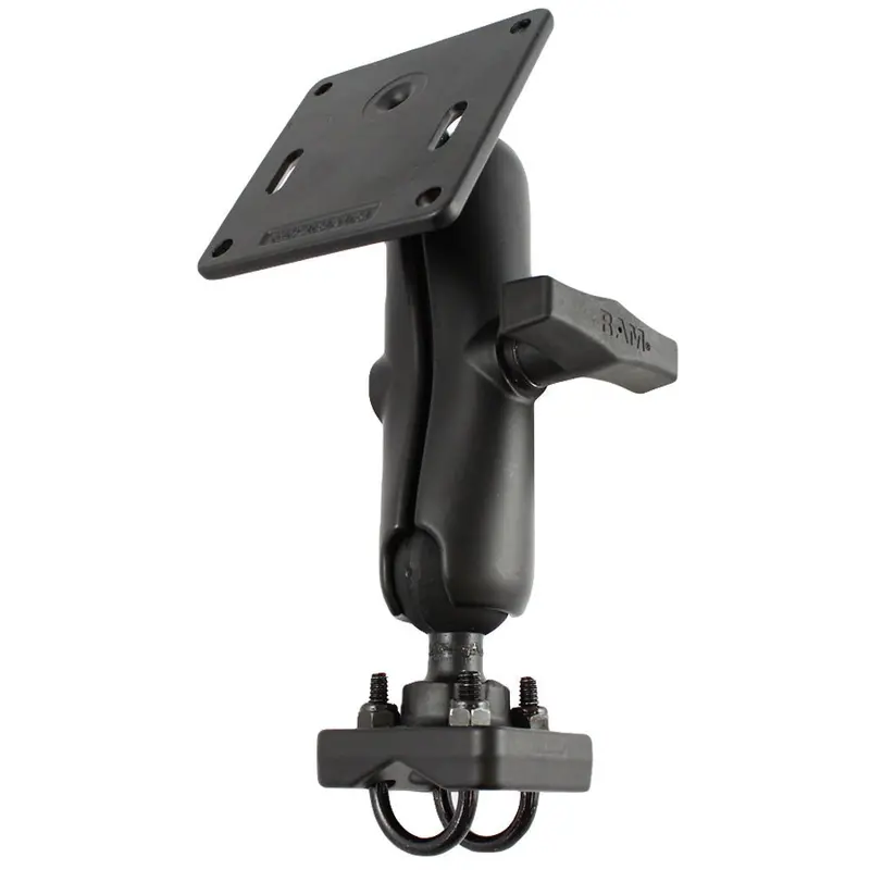 Ram 1.5-Inch Rail Mount With Dual U-Bolts And 3.625-Inch Square Base 1