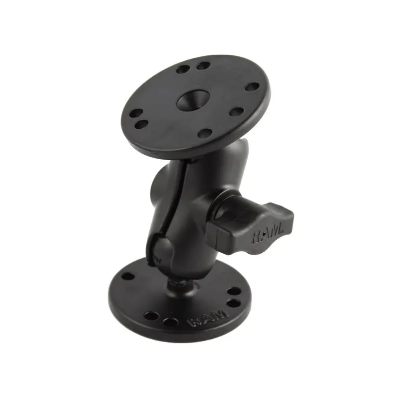 Ram 1" Ball Double Socket Short Arm With Dual 2.5" Round Bases (Ram-B-101-A) 1
