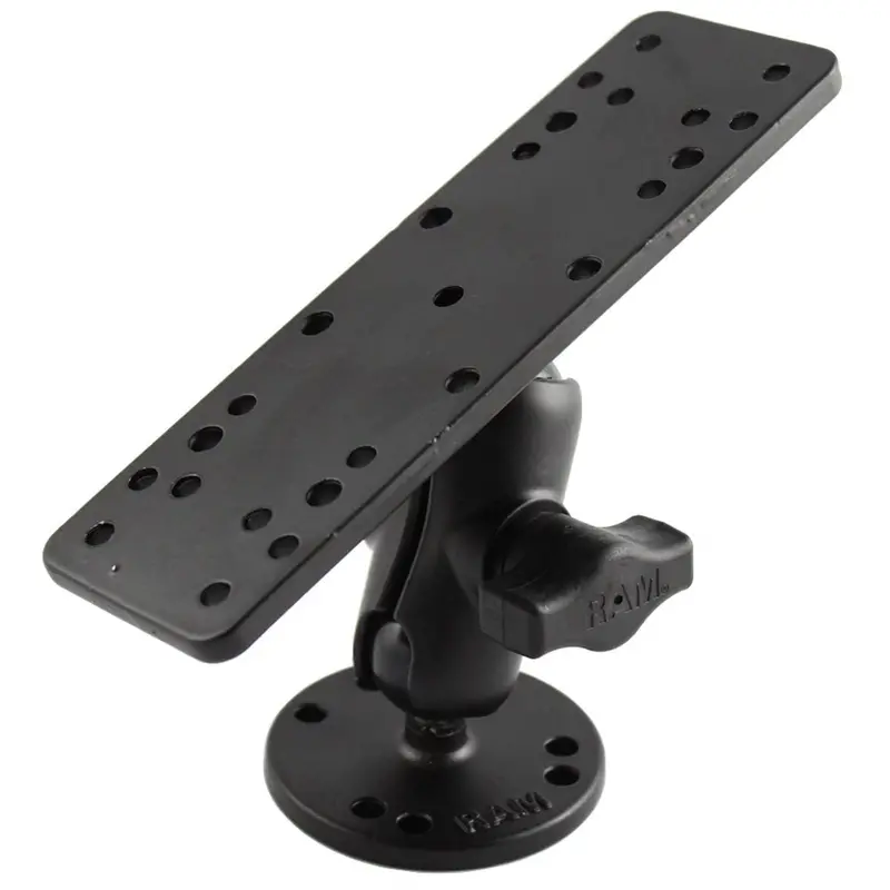 Ram 1-Inch Ball Mount With Short Double Socket Arm And Dual-Base Configuration (Rectangle + Round) 1