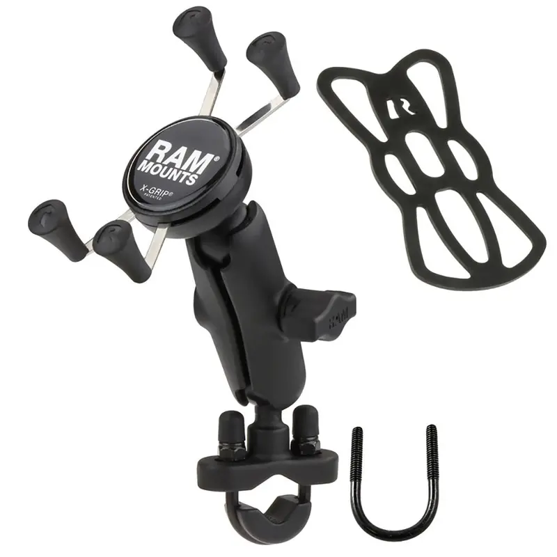 Ram Handlebar Rail Mount With Zinc-Coated U-Bolt And Universal X-Grip For Smartphones & Iphones [Ram-B-149Z-Un7U] 1