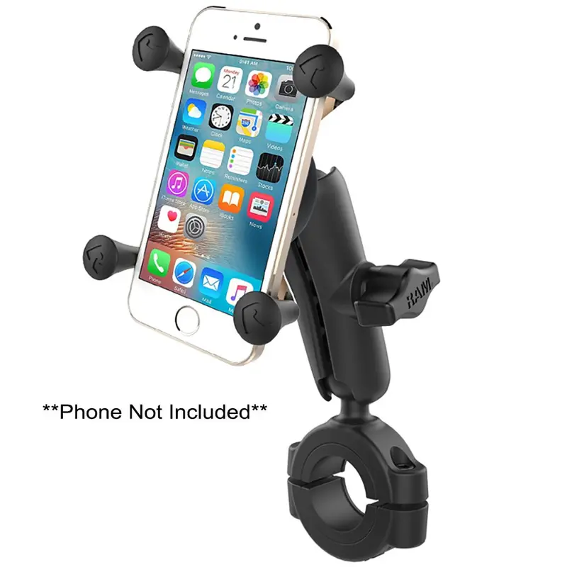 Ram Heavy-Duty Torque Mount: 1-1/8"–1-1/2" Rail, 1" Ball, Medium Arm + X-Grip For Phones 1