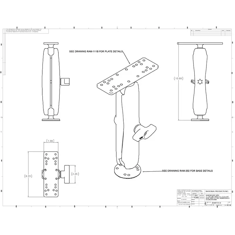 Ram Marine Electronics Gimbal Bracket – Long Arm Design (Ram-111U-D) 2