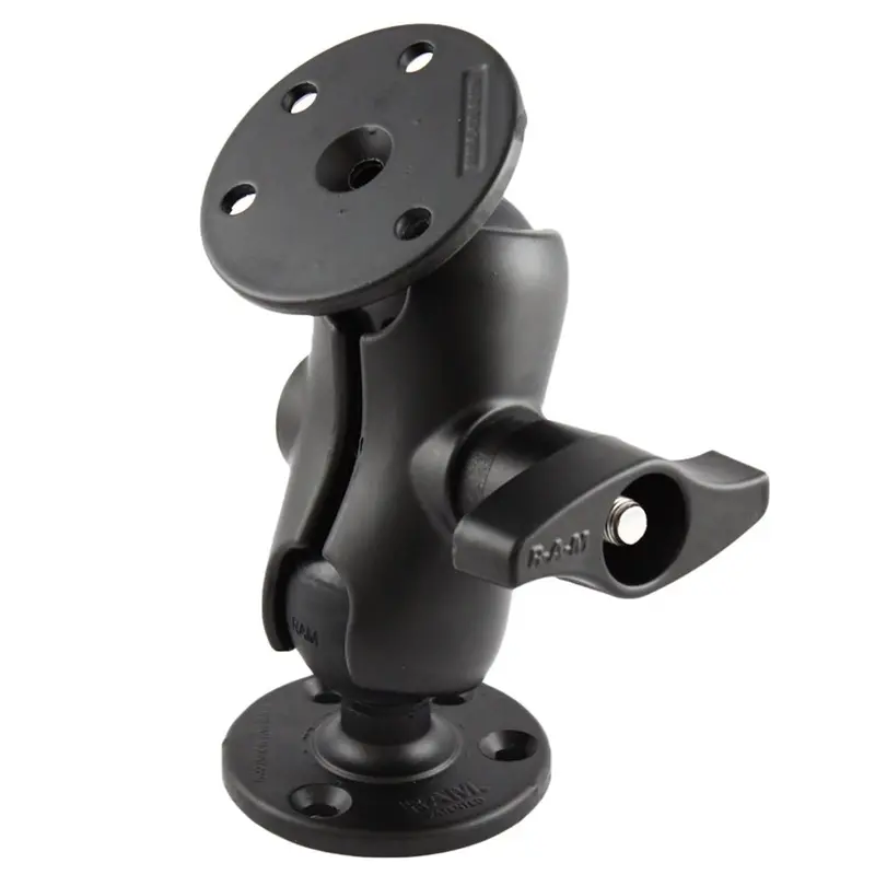 Ram Mount D-Size 2.25" Ball Mount With Short Double Socket Arm & Dual Round Plates 1