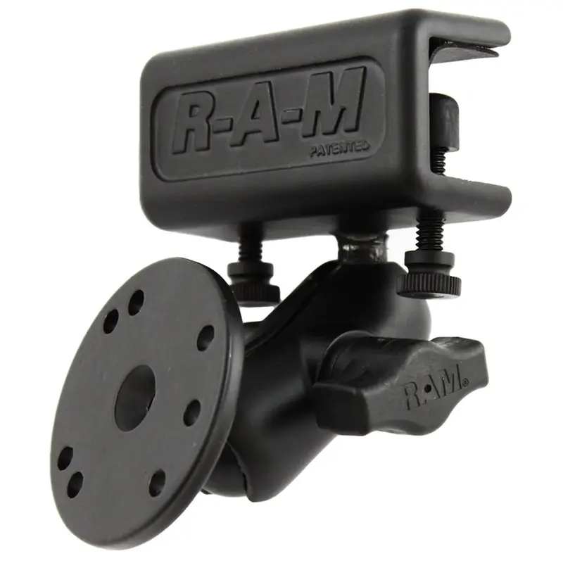 Ram Mount Glare Shield Clamp Mount With Short Double Socket Arm And Amps-Compatible Round Base – Ram-B-177-202U 1