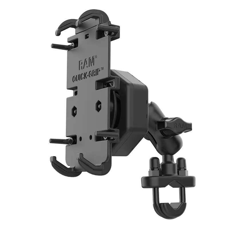 Ram Quick-Grip Xl Smartphone Mount With Vibe-Safe Short U-Bolt Base [Ram-B-149Z-A-Pd4-462] 1