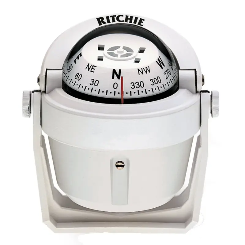 Ritchie B-51W Explorer Compass – Bracket-Mounted Marine Compass With White Dial 1