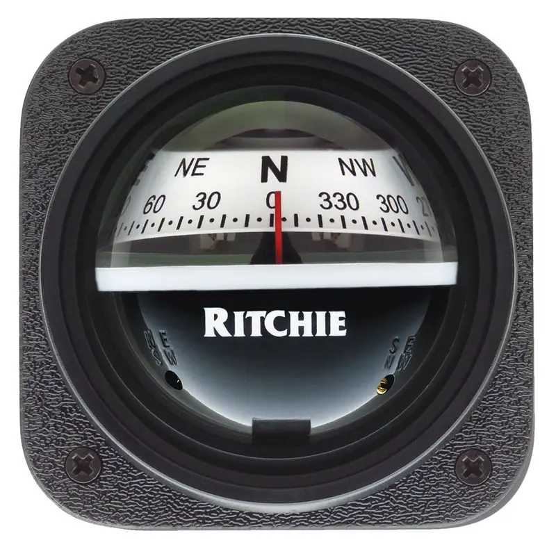 Ritchie V-537W Explorer Compass – Bulkhead-Mount, White Dial (V-537W) 1