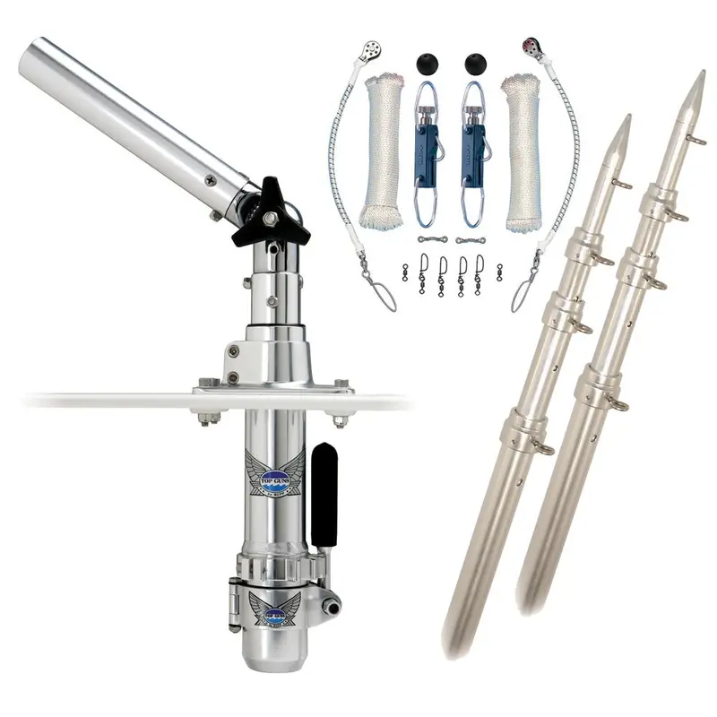 Rupp Rad-Tpgn-18T Classic Top Gun Outrigger Kit: 18-Foot Poles + Full Single-Line Rigging With Klickers 1