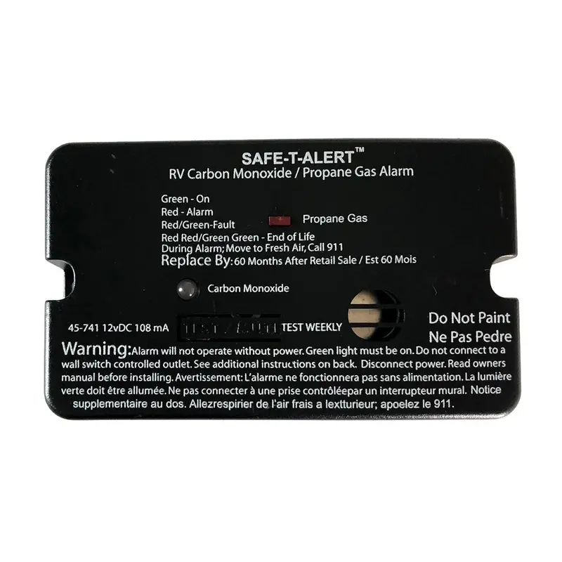 Safe-T-Alert 45-Series Surface-Mount Co & Propane Alarm – Black [45-741-Bl] 1