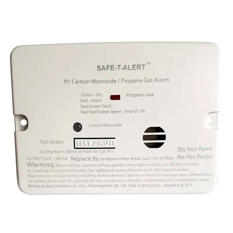 Safe-T-Alert Mini Flush-Mount Co & Propane Detector – White (Model 25-742-Wht) 1