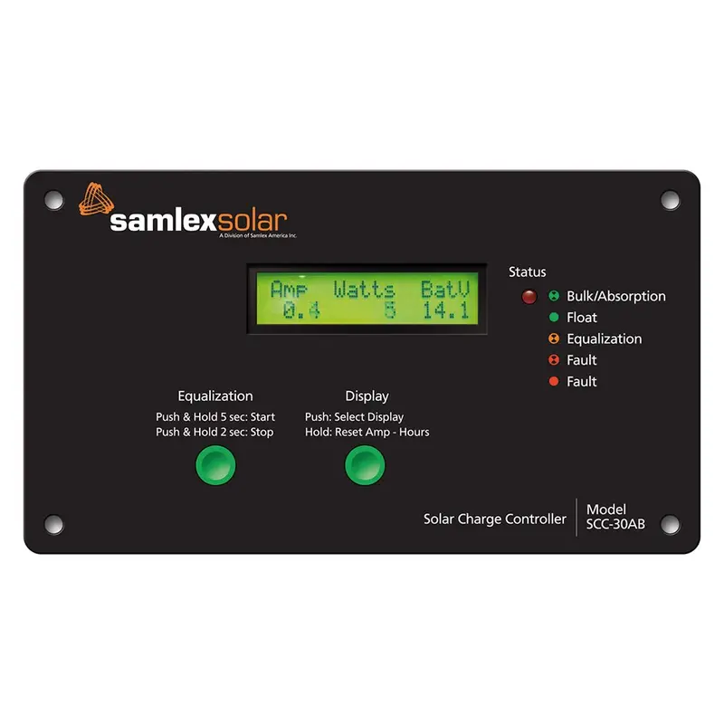 Samlex 30A Flush-Mount Solar Charge Controller With Lcd Display – Scc-30Ab 1