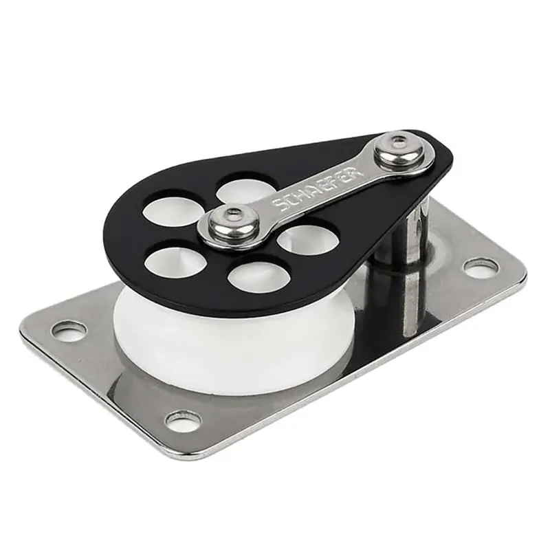 Schaefer Series 3 Flat-Base Block: Aluminum Cheeks & Delrin Sheave – Model 303-09 1