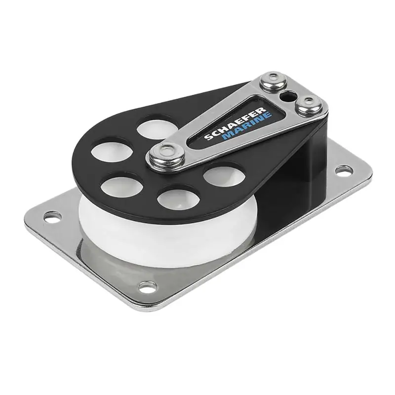 Schaefer Series 5 Flat-Base Block: Aluminum Cheeks & Delrin Sheave – Model 504-11 1