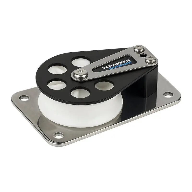 Schaefer Series 7 Flat-Base Block: Aluminum Cheeks & Delrin Sheave – Model 704-11 1