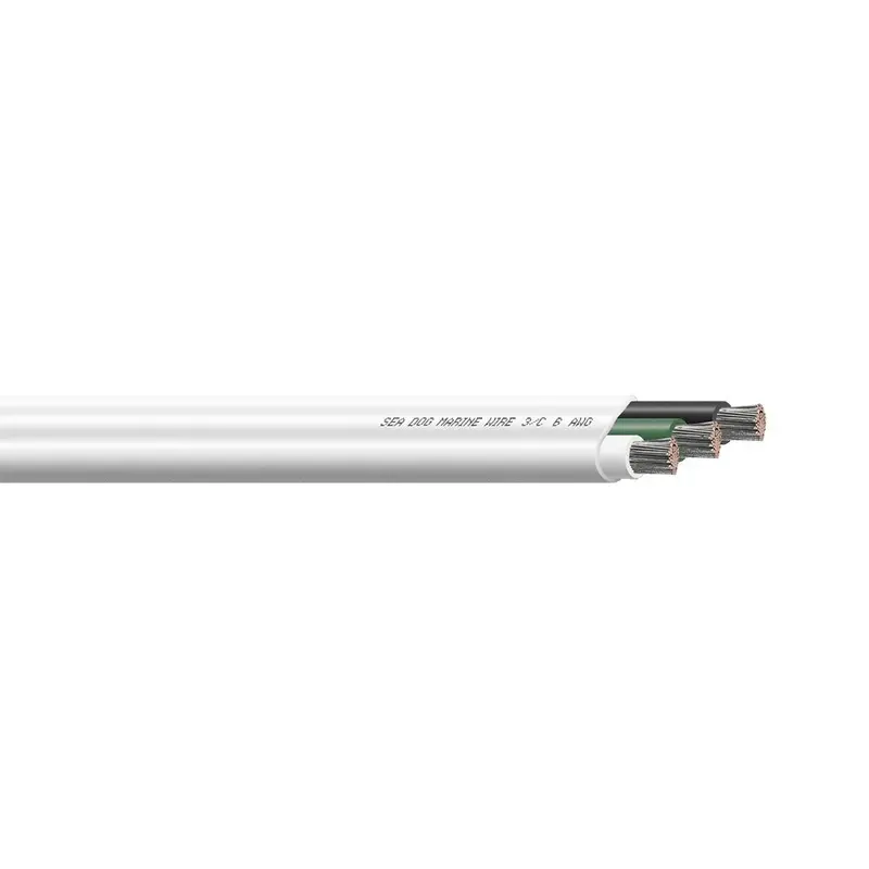 Sea-Dog 6/3 Awg White/Green/Black Flat Triplex Wire – 100 Ft 1