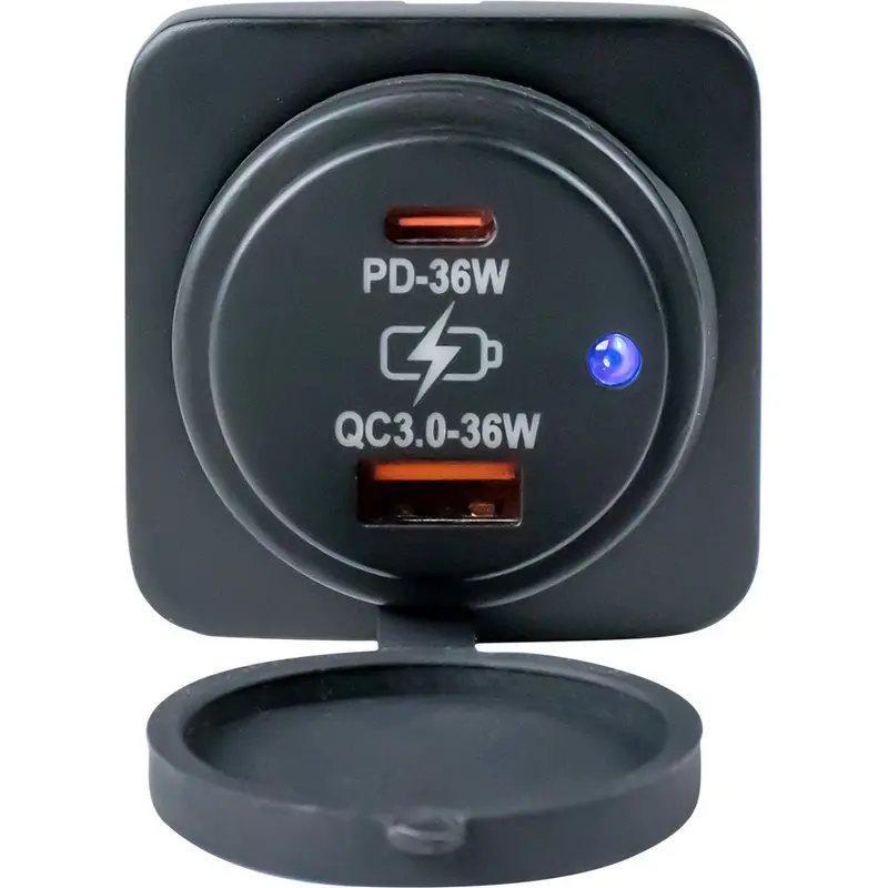 Sea-Dog Usb-A / Usb-C Square Surface-Mount Power Socket [426531-1] 2