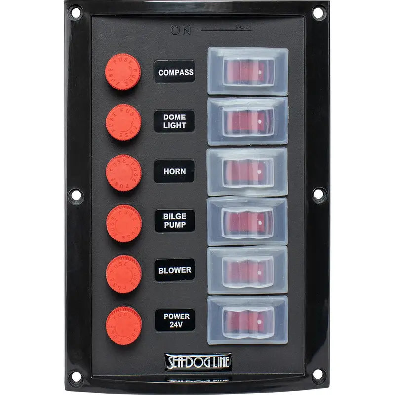 Sea-Dog Vertical Splash Guard Switch Panel – 6-Position 1