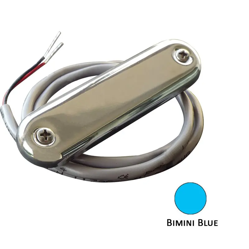 Shadow-Caster Bimini Blue Courtesy Light Kit – 316 Stainless Steel Housing, 2-Foot Lead, 4-Pack 1