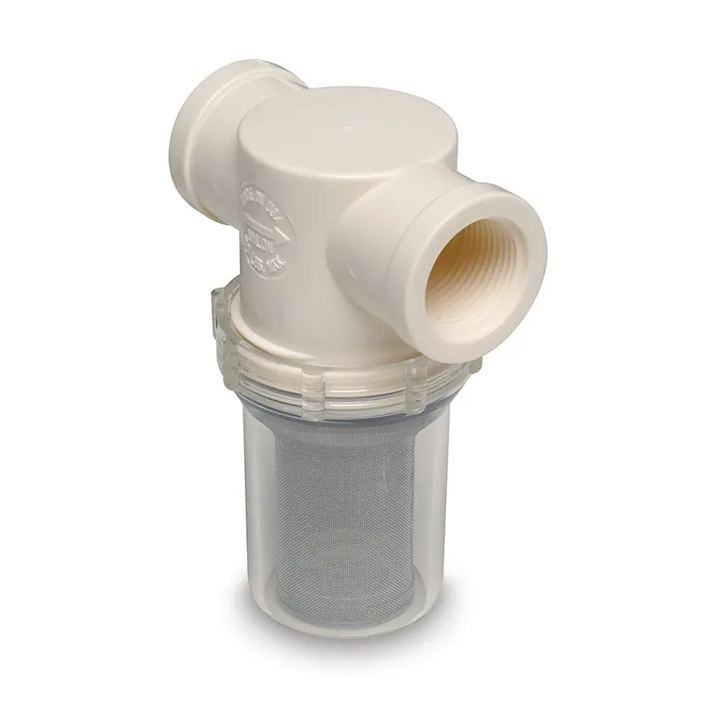 Shurflo By Pentair 1-1/4" Raw Water Intake Strainer With Mounting Bracket & Fittings – 20-Mesh Filter 1