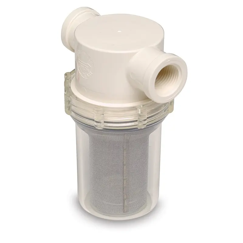 Shurflo Pentair 3/4" Raw Water Strainer With Mounting Bracket And Fittings – 50-Mesh Screen, Model 253-221-01 1