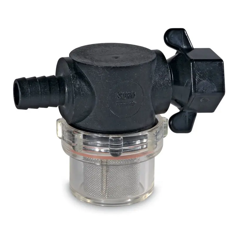 Shurflo Pentair Swivel-Nut Water Strainer With Clear Bowl – 1/2" Barb Inlet 1