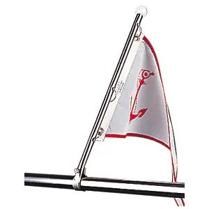 Stainless Steel Pulpit-Mount Flagpole – Heavy-Duty Marine Design – Sea-Dog 328115-1 1