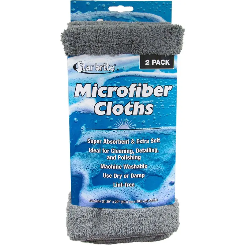 Star Brite 2-Pack Premium Microfiber Cloths (20" X 20") – Ultra-Soft & Highly Absorbent – Model 40089 1