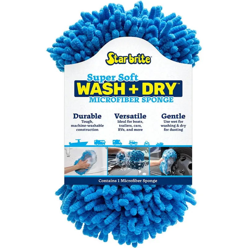 Star Brite Dual-Sided Blue Reggae Microfiber Sponge – For Scrubbing And Dusting – Model 40078 1