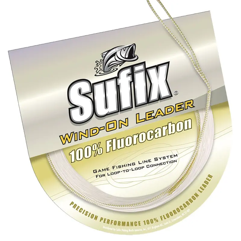 Sufix Wind-On 100% Clear Fluorocarbon Leader – 150Lb Test, 11 Yards [700-150F] 1