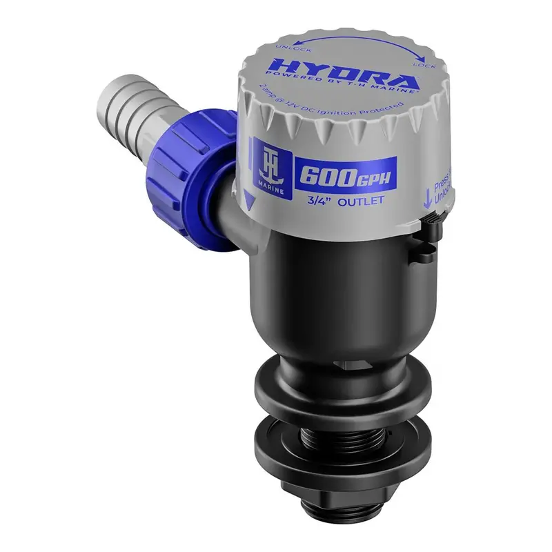 T-H Marine Hydra 600 Gph Livewell Pump With Compact Nozzle – 12V Dc 1