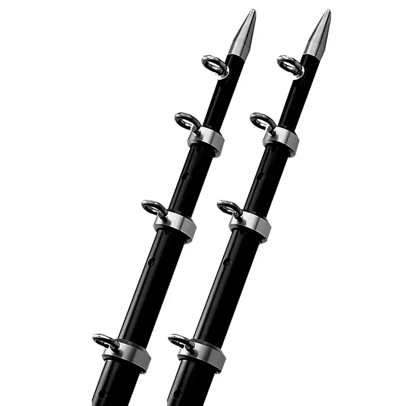Taco 15-Foot Black/Silver Outrigger Poles – 1-1/8" Diameter (Model Ot-0442Bka15) 1