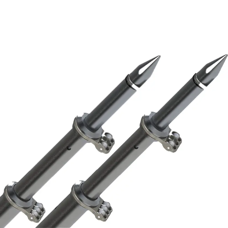 Taco 18-Foot Deluxe Outrigger Poles With Rollers – Silver And Black Finish 1