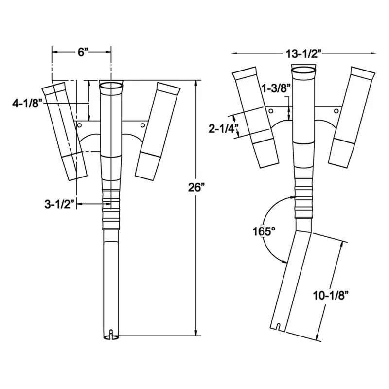 Taco Olympic 5-Rod Holder Cluster – Black/Silver (Model F31-0790Bxy-1) 2