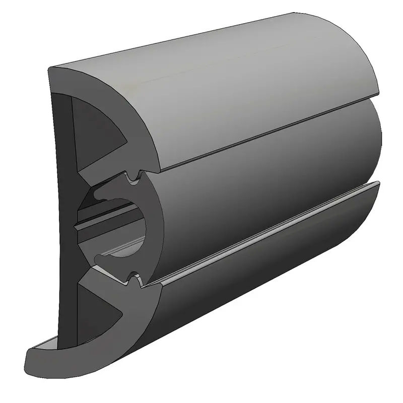 Taco Suproflex Gray Rub Rail Kit With Matching Insert – 2" H × 29/32" W × 80' L 1