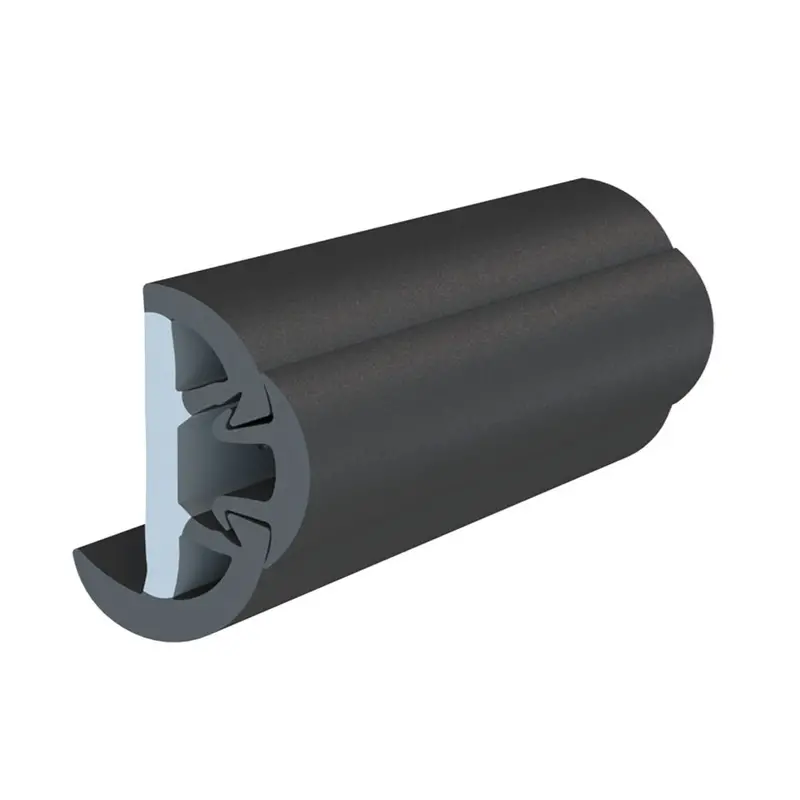 Taco Suproflex Rub Rail Kit – 2"H × 1-1/4"W × 60' Length With Black Vinyl Overlay Insert, Model V11-9993Bbk60-2 1
