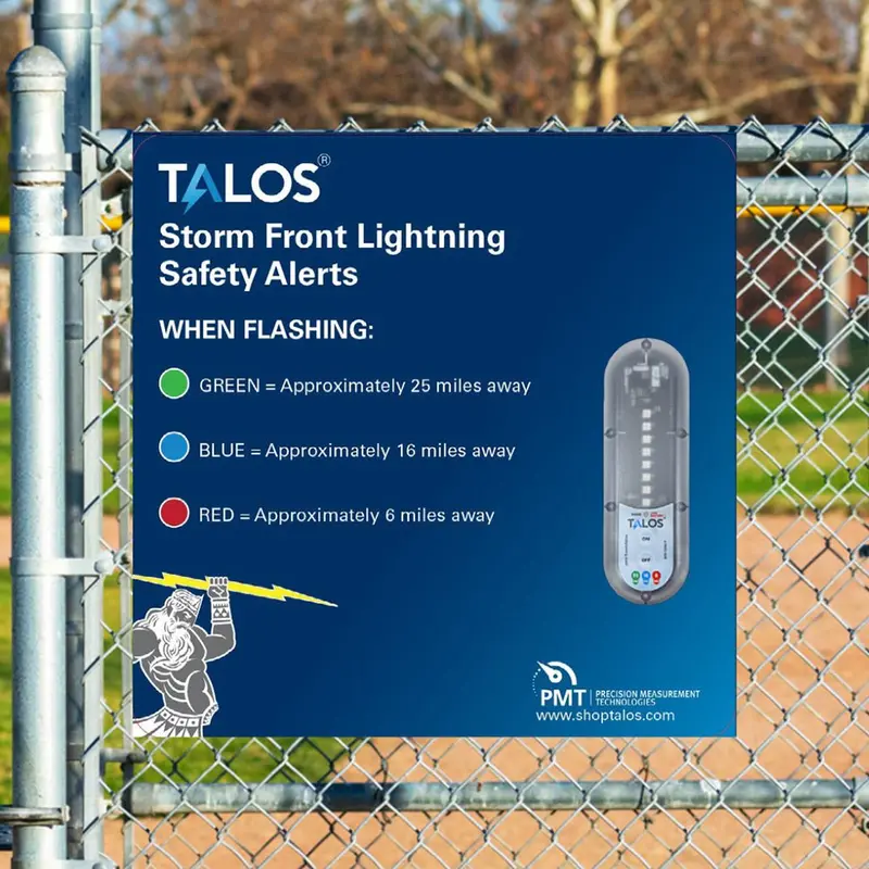 Talos Standalone Lightning Detector With 14" × 14" Safety Sign [Sfd-1414P-Mtb] 2