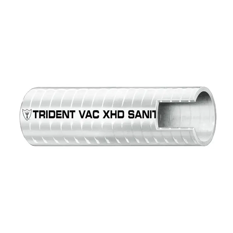 Trident Marine 1" X 50' Vac Xhd Sanitation Hose – Hard Pvc Helix, White (148-1006) 1