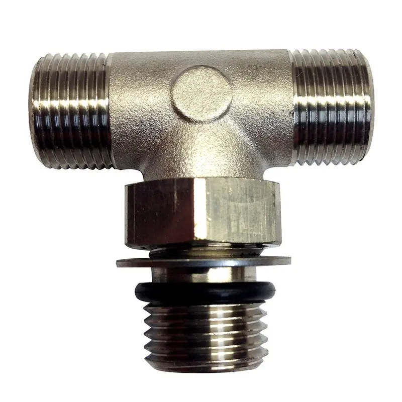 Uflex Nickel-Plated Boss-Style T-Fitting: Orb 6 To 3/8" Compression 1