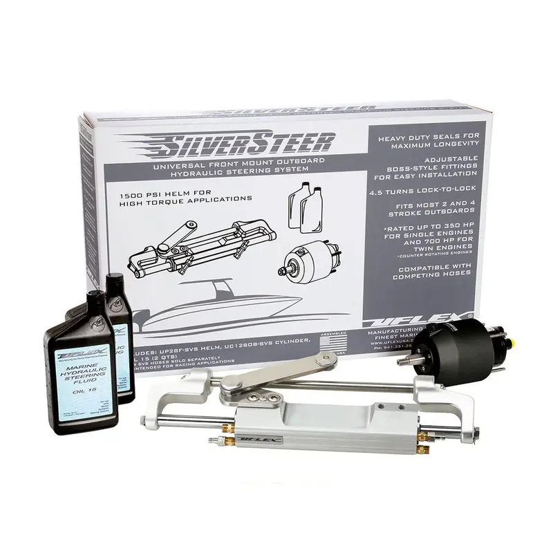 Uflex Silversteer V2 Hydraulic Tilt Steering System – 1500 Psi Front-Mount Outboard Kit 1