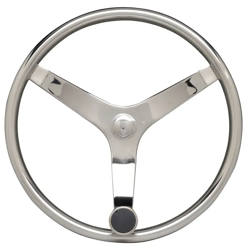 Uflex V46 Stainless Steel Steering Wheel – 13.5" With Integrated Speed Knob 1
