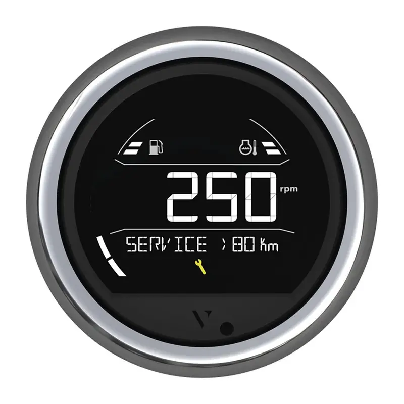 Veratron B00205804 Vl Digital 85 Marine Gauge With Round Chrome Bezel 1