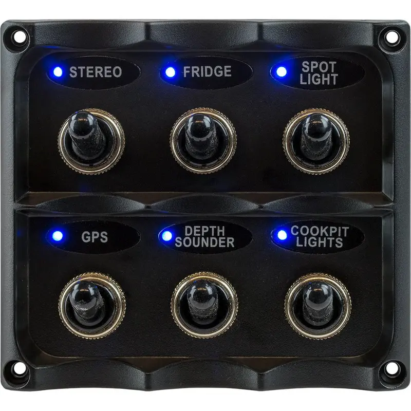 Water-Resistant 5-Switch Toggle Panel – No Accessories – Sea-Dog 424636-1 1