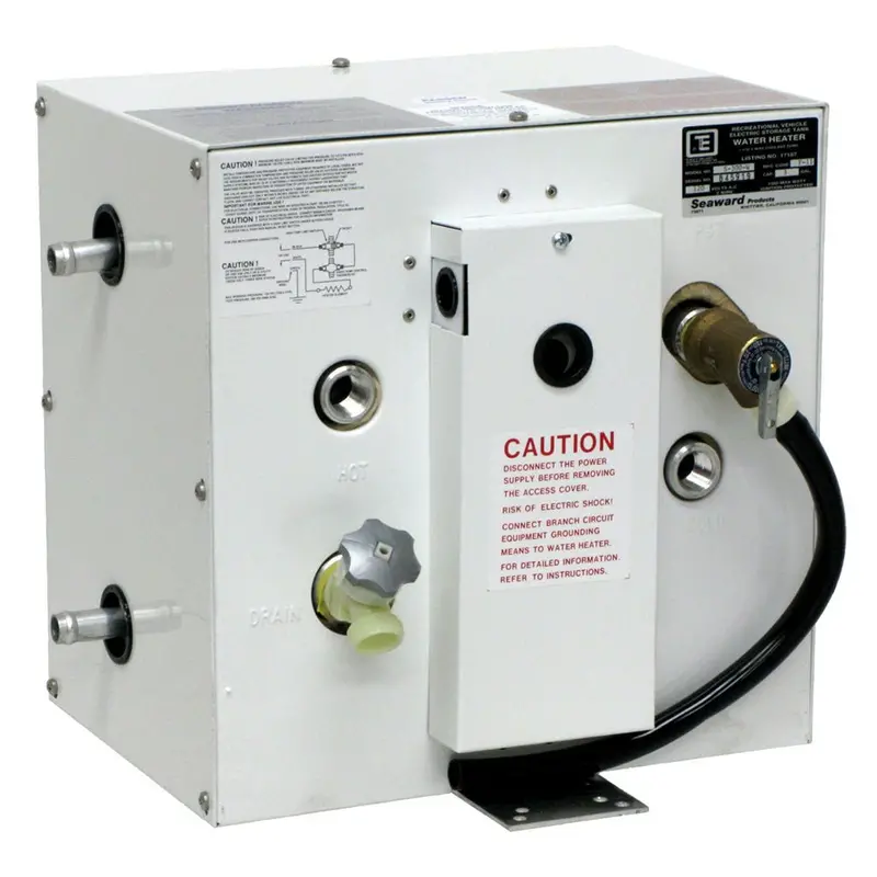 Whale Seaward 3-Gallon White Epoxy Hot Water Heater – Side Heat Exchanger, 120V 1