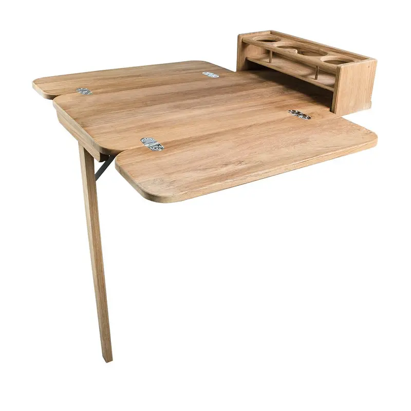 Whitecap Folding Teak Cockpit Table With Four Integrated Cup Holders 1