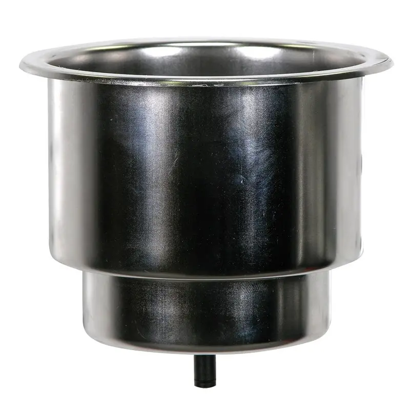 Whitecap Stainless Steel Flush-Mount Cupholder With Drain – S-3511C 1