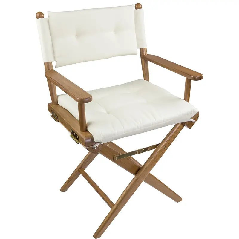 Whitecap Teak Directors Chair With Cream Fabric Cushion – Model 61043 1