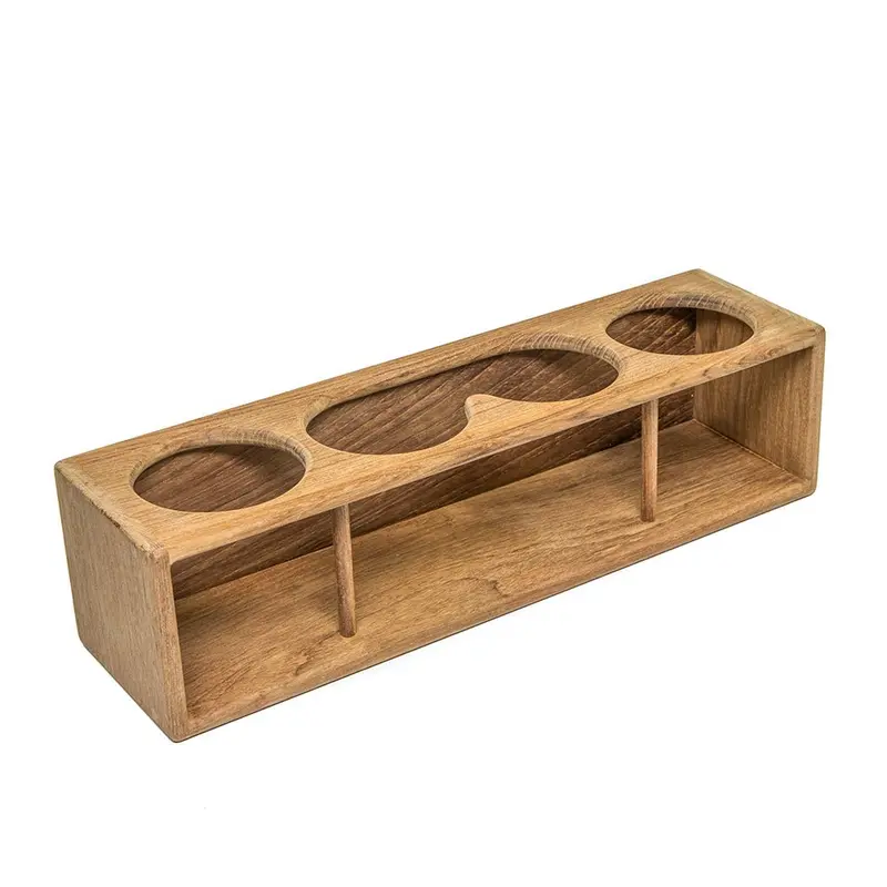 Whitecap Teak Four-Slot Drink & Binocular Rack For Boats 1