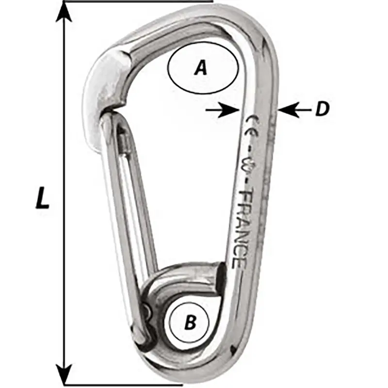 Wichard Asymmetric Carbine Hook – 60 Mm (1/4 In) Mini Rigging Hook For Lines & Webbing [2323W] 2